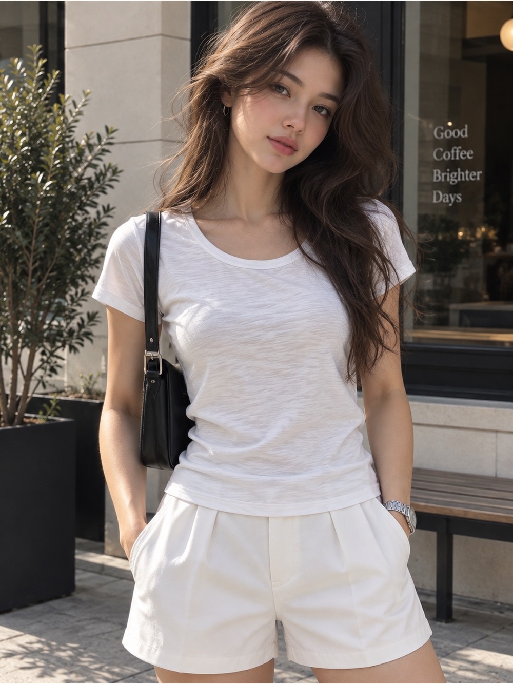 Express White Slub Knit Scoop Neck T-Shirt Size S